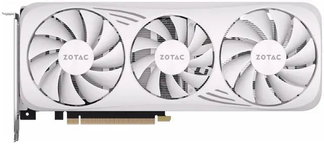 Alt view image 2 of 7 - ZOTAC GeForce 4070-12GD6X Moon White OC Graphics Card, Gaming, AI Design, Video Editing, 3D Rendering, 3 x DP, 1 x HDMI, 12GB GDDR6X, 192-bit, Express 4.0 16x, 2490MHz, 21 Gbps