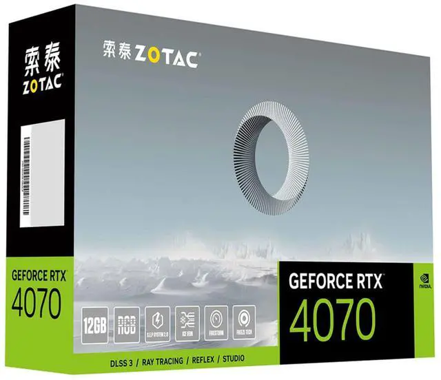 Alt view image 5 of 7 - ZOTAC GeForce 4070-12GD6X Moon White OC Graphics Card, Gaming, AI Design, Video Editing, 3D Rendering, 3 x DP, 1 x HDMI, 12GB GDDR6X, 192-bit, Express 4.0 16x, 2490MHz, 21 Gbps