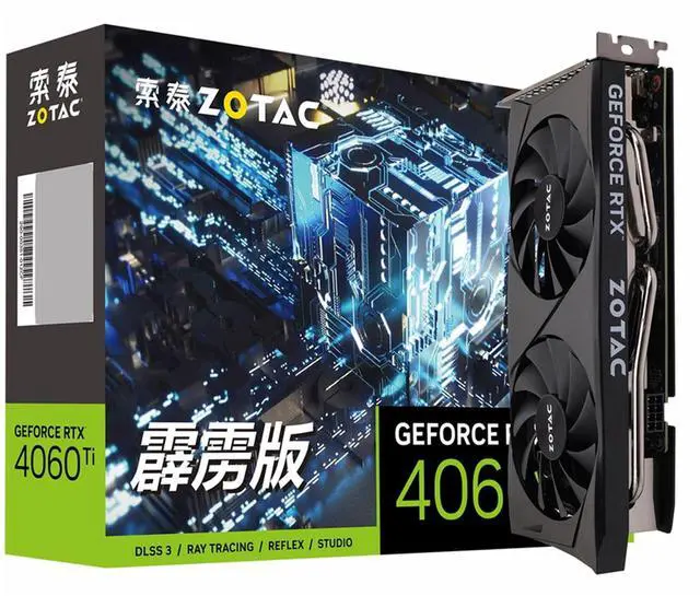 Alt view image 6 of 7 - ZOTAC GeForce 4060Ti-8GB PERAK OC HA Graphics Card, Gaming, AI Design, Video Editing, 3D Rendering, 3 x DP, 1 x HDMI, 8GB GDDR6, 128-bit, Express 4.0 8x, 2550MHz, 18Gbps