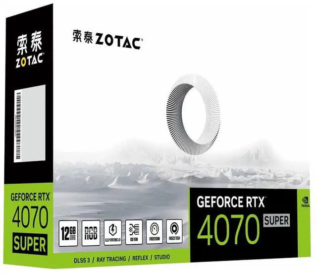 Alt view image 5 of 7 - ZOTAC RTX 4070 SUFER MOONLIGHT SHADOW OC Graphics Card, Gaming, AI Design, Video Editing, 3D Rendering, 3 x DP, 1 x HDMI, 12GB GDDR6, 192-bit, Express 4.0 16x, 2505MHz, 21 Gbps