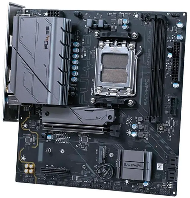 Alt view image 2 of 7 - Sapphire Tech PULSE B650M WIFI Motherboard, Desktop Motherboard, for AMD Razorback 9000/8000/7000 Series Processors, WIFI6+ Bluetooth 5, AMD B650, AM5, 1*PCIE5.0x16,1*PCIE4.0x4, 1*HDMI, 1*DP
