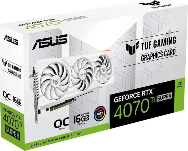 Alt view image 7 of 11 - ASUS TUF Gaming NVIDIA GeForce RTX 4070 Ti SUPER White OC Edition Gaming Graphics Card (PCIe 4.0, 16GB GDDR6X) TUF-RTX4070TIS-O16G-WHITE-GAMING,Refurbish card