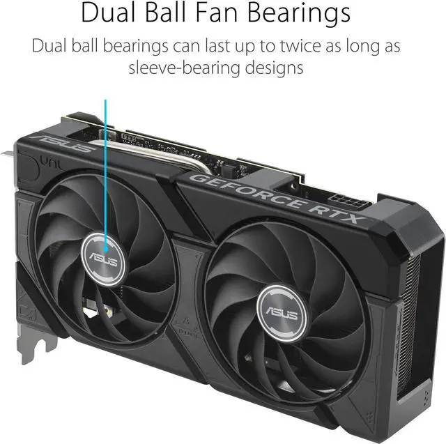 Alt view image 7 of 10 - ASUS Dual GeForce RTX 4060 Ti EVO OC Edition 16GB GDDR6 (PCIe 4.0, 16GB GDDR6, DLSS 3, HDMI 2.1a, DisplayPort 1.4a, 2.5-slot design, Axial-tech fan design) DUAL-RTX4060TI-O16G-EVO, Refurbish Card