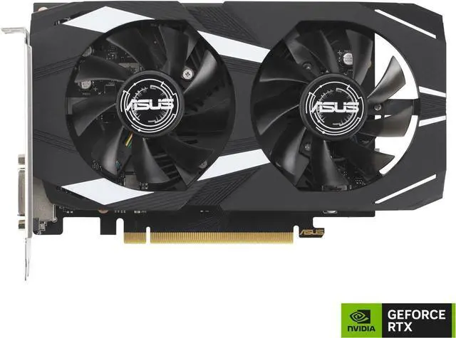 Main image of ASUS Dual NVIDIA GeForce RTX 3050 6GB OC Edition Gaming Graphics Card - PCIe 4.0, 6GB GDDR6 Memory, HDMI 2.1, DisplayPort 1.4a, 2-slot Design, Axial-tech Fan Design, 0dB Technology, DUAL-RTX3050-O6G