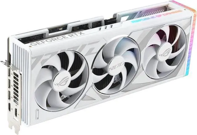Alt view image 4 of 7 - ASUS ROG Strix GeForce RTX 4080 SUPER White Edition Gaming Graphics Card (PCIe 4.0, 16GB GDDR6X, DLSS 3, HDMI 2.1a, DisplayPort 1.4a, Vapor Chamber, Aura Sync) ROG-STRIX-RTX4080S-16G-WHITE