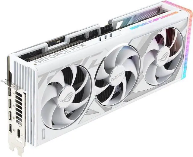 Alt view image 5 of 7 - ASUS ROG Strix GeForce RTX 4080 SUPER White Edition Gaming Graphics Card (PCIe 4.0, 16GB GDDR6X, DLSS 3, HDMI 2.1a, DisplayPort 1.4a, Vapor Chamber, Aura Sync) ROG-STRIX-RTX4080S-16G-WHITE