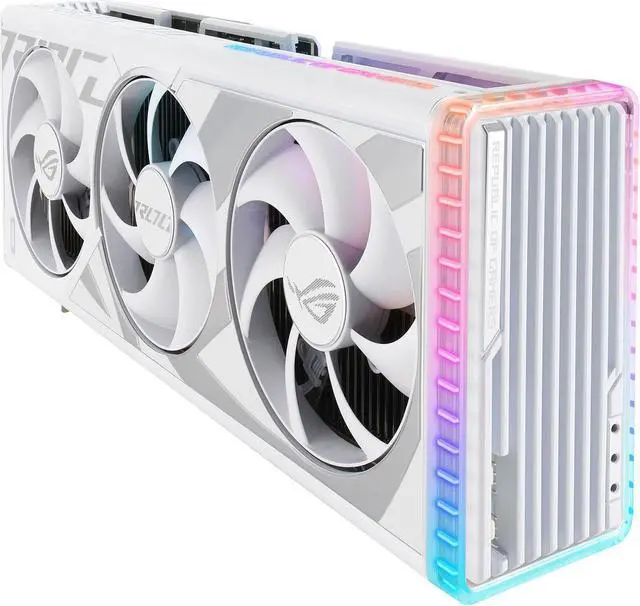 Alt view image 7 of 7 - ASUS ROG Strix GeForce RTX 4080 SUPER White Edition Gaming Graphics Card (PCIe 4.0, 16GB GDDR6X, DLSS 3, HDMI 2.1a, DisplayPort 1.4a, Vapor Chamber, Aura Sync) ROG-STRIX-RTX4080S-16G-WHITE