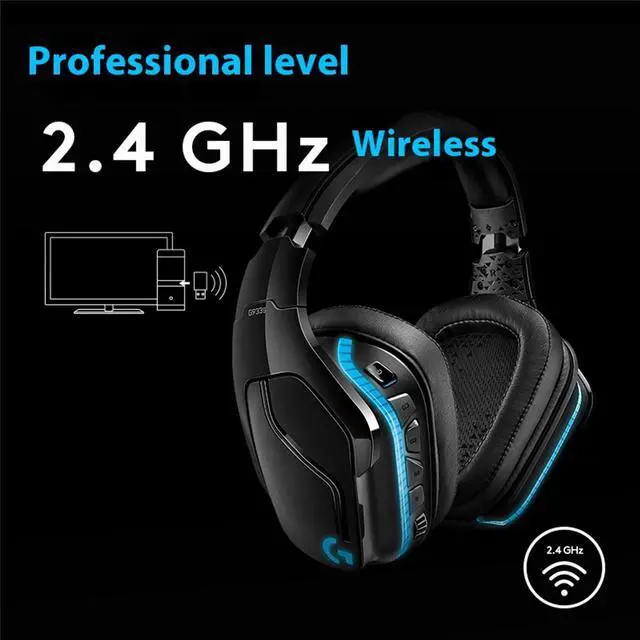 Alt view image 6 of 7 - Logitech G933S Artemis Spectrum  Wireless Gaming Headset, RGB 7.1 Dolby and DTS:X HeadphoneX Surround Sound Gaming Headset - PC, PS4, Xbox One, Switch, and Mobile Compatible - Advanced Audio Black