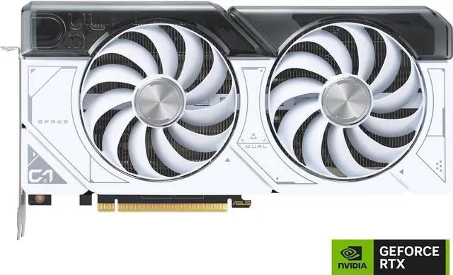 Alt view image 2 of 7 - ASUS Dual GeForce RTX 4070 White OC Edition 12GB GDDR6X (PCIe 4.0, 12GB GDDR6X, DLSS 3, HDMI 2.1, DisplayPort 1.4a, 2.56-slot design, Axial-tech fan design) DUAL-RTX4070-O12G-WHITE