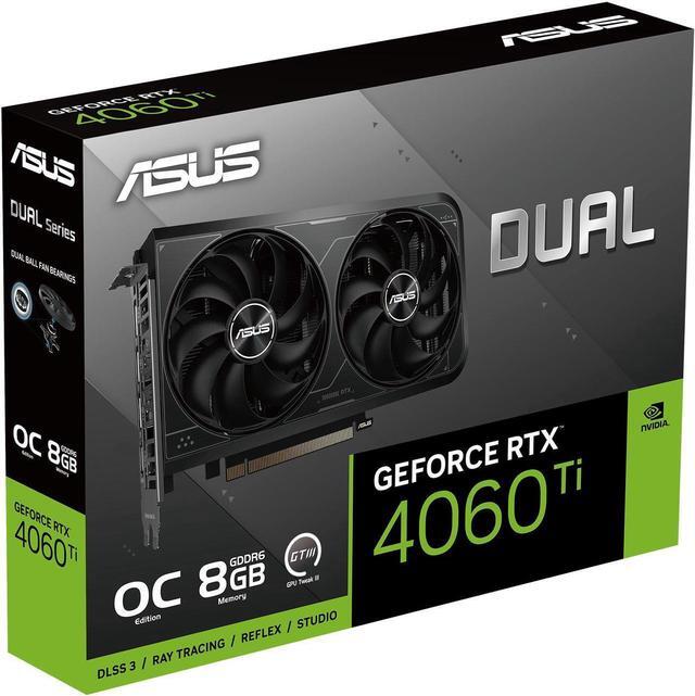 Alt view image 7 of 7 - ASUS Dual GeForce RTX 4060 Ti V2 OC Edition (PCIe 4.0, 8GB GDDR6, DLSS 3, HDMI 2.1a, DisplayPort 1.4a, 2-slot design, Axial-tech fan design, 0dB technology) DUAL-RTX4060TI-O8G-V2