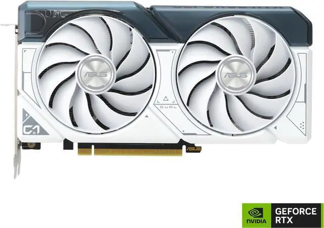Alt view image 2 of 7 - ASUS Dual GeForce RTX 4060 Ti White OC Edition 8GB GDDR6 (PCIe 4.0, 8GB GDDR6, DLSS 3, HDMI 2.1, DisplayPort 1.4a, Axial-tech fan design, 0dB technology) DUAL-RTX4060TI-O8G-WHITE
