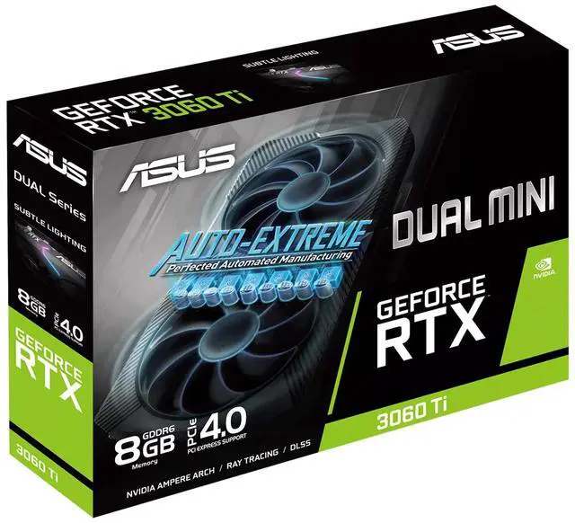 Alt view image 10 of 11 - ASUS Dual GeForce RTX 3060 Ti V2 MINI OC Edition 8GB GDDR6 PCI Express 4.0 Video Card DUAL-RTX3060TI-O8G-MINI-V2 (LHR)