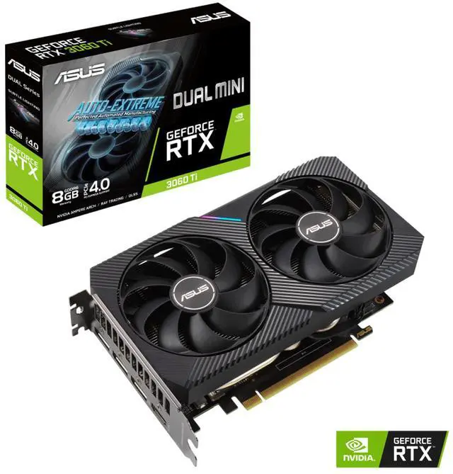 Alt view image 11 of 11 - ASUS Dual GeForce RTX 3060 Ti V2 MINI OC Edition 8GB GDDR6 PCI Express 4.0 Video Card DUAL-RTX3060TI-O8G-MINI-V2 (LHR)