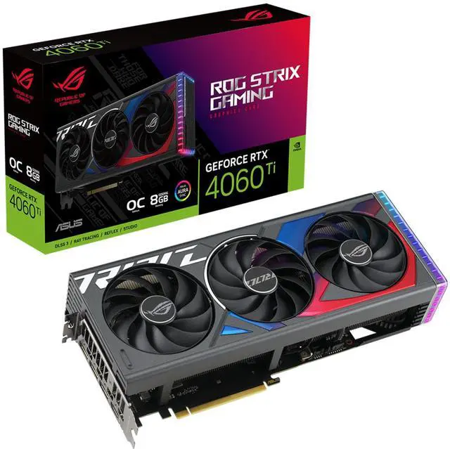 Alt view image 7 of 7 - ASUS ROG Strix GeForce RTX 4060 Ti OC Edition Gaming Graphics Card (PCIe 4.0, 8GB GDDR6, DLSS 3, HDMI 2.1, DisplayPort 1.4a) ROG-STRIX-RTX4060TI-O8G-GAMING