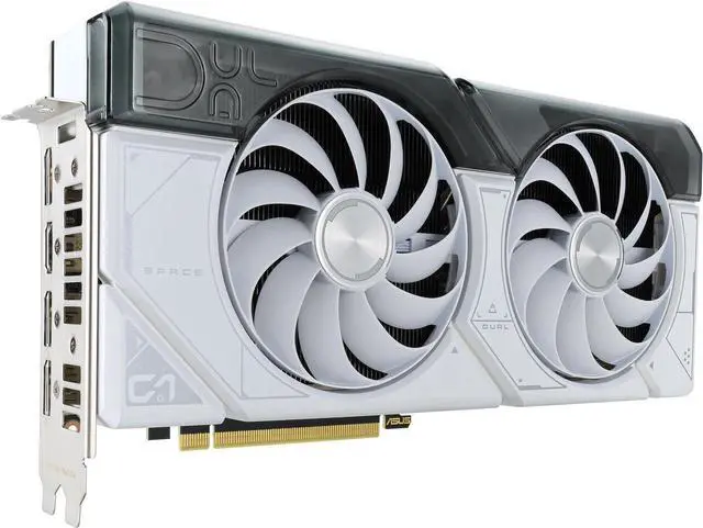 Alt view image 3 of 7 - ASUS Dual GeForce RTX 4070 SUPER White Edition (PCIe 4.0, 12GB GDDR6X, DLSS 3, HDMI 2.1a, DisplayPort 1.4a, 2.56-slot design, Axial-tech fan design, Auto-Extreme Technology) DUAL-RTX4070S-12G-WHITE
