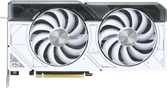 Alt view image 4 of 7 - ASUS Dual GeForce RTX 4070 SUPER White Edition (PCIe 4.0, 12GB GDDR6X, DLSS 3, HDMI 2.1a, DisplayPort 1.4a, 2.56-slot design, Axial-tech fan design, Auto-Extreme Technology) DUAL-RTX4070S-12G-WHITE