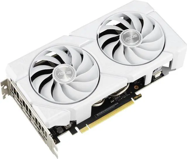 Alt view image 2 of 7 - ASUS Dual GeForce RTX 4070 SUPER EVO White OC Edition PCIE 4.0, 12GB GDDR6X, DLSS 3, HDMI 2.1a, DisplayPort 1.4a, WHITE Video Card DUAL-RTX4070S-O12G-EVO-WHITE