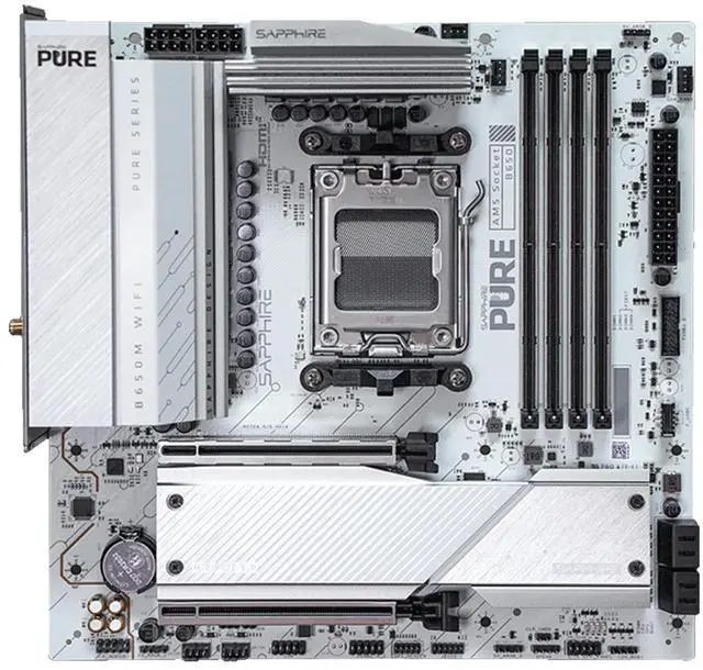 Alt view image 2 of 7 - SAPPHIRE Tech PURE B650M WIFI AM5 Motherboard ,Desktop Motherboard, DDR5 7600+ OC, PCIe 5.0 M.2, 10+2+1 Phase VRM, Wi-Fi 6 & Bluetooth 5.2 | AMD Ryzen 7000/8000/9000 Ready