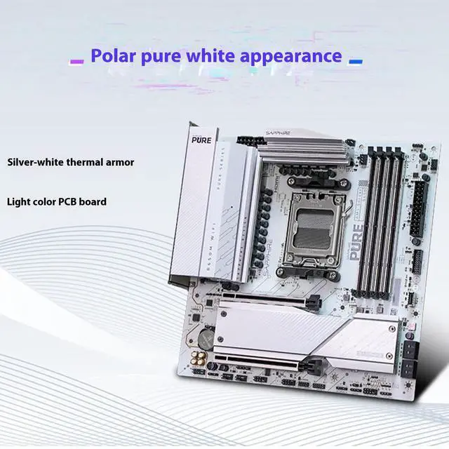 Alt view image 5 of 7 - SAPPHIRE Tech PURE B650M WIFI AM5 Motherboard ,Desktop Motherboard, DDR5 7600+ OC, PCIe 5.0 M.2, 10+2+1 Phase VRM, Wi-Fi 6 & Bluetooth 5.2 | AMD Ryzen 7000/8000/9000 Ready