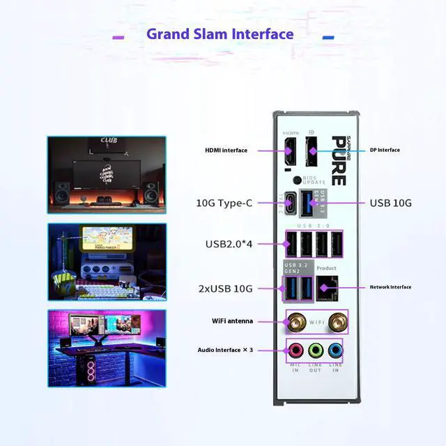 Alt view image 6 of 7 - SAPPHIRE Tech PURE B650M WIFI AM5 Motherboard ,Desktop Motherboard, DDR5 7600+ OC, PCIe 5.0 M.2, 10+2+1 Phase VRM, Wi-Fi 6 & Bluetooth 5.2 | AMD Ryzen 7000/8000/9000 Ready