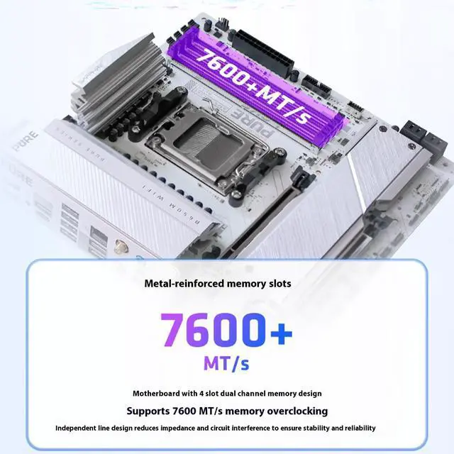 Alt view image 7 of 7 - SAPPHIRE Tech PURE B650M WIFI AM5 Motherboard ,Desktop Motherboard, DDR5 7600+ OC, PCIe 5.0 M.2, 10+2+1 Phase VRM, Wi-Fi 6 & Bluetooth 5.2 | AMD Ryzen 7000/8000/9000 Ready