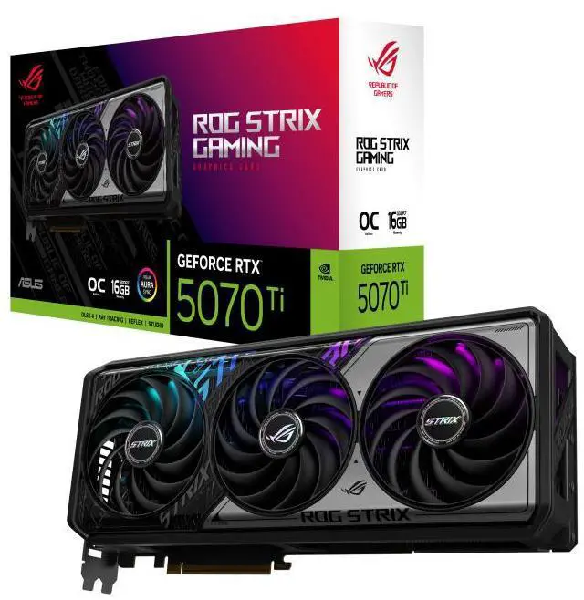 Main image of ASUS ROG-STRIX Gaming GeForce RTX 5070 Ti 16GB GDDR7 PCI-Express 5.0 DLSS 4.0 ROG-STRIX-RTX5070TI-O16G-GAMING Graphics Card