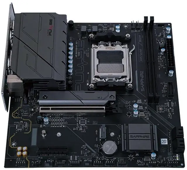 Alt view image 4 of 7 - Sapphire Tech PULSE B650M AM5 Motherboard & Ryzen 5 9600X 6-Core CPU Combo | PCIe 5.0 M.2, DDR5 7400+ OC, 7+2+1 Power Phase, Wi-Fi 6, Budget Gaming Bundle