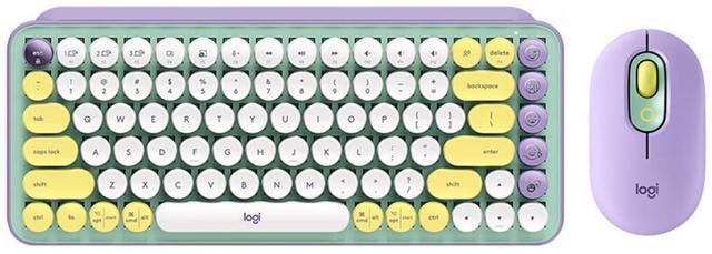 Main image of Logitech POP Keys Retro Mechanical Keyboard & Mouse (Dreamy Purple) - Wireless Combo with Changeable Emoji Caps, 36-Month Battery