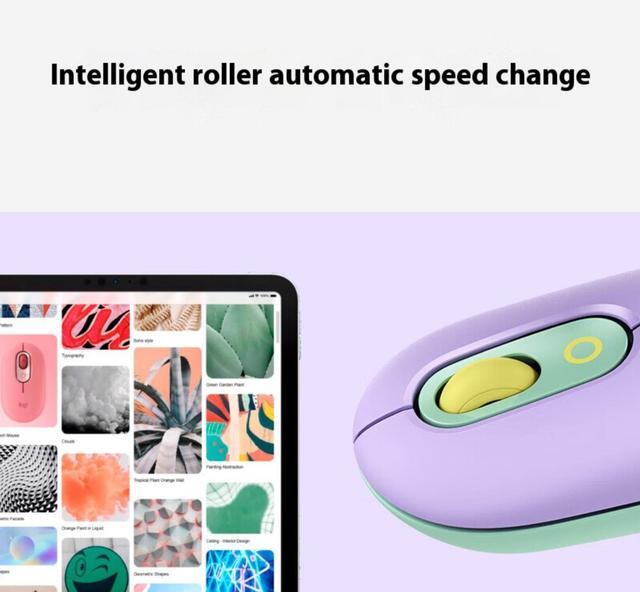 Alt view image 6 of 6 - Logitech POP Keys Retro Mechanical Keyboard & Mouse (Dreamy Purple) - Wireless Combo with Changeable Emoji Caps, 36-Month Battery