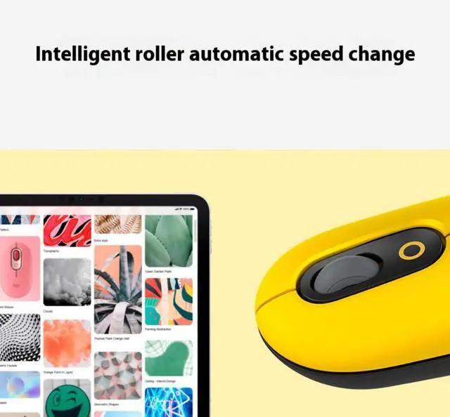 Alt view image 6 of 7 - Logitech POP Keys Wireless Mechanical Keyboard + POP Mouse (Sunny Yellow) - Bluetooth Combo with Custom Emoji Keys, Silent Clicks, 3-Device Pairing