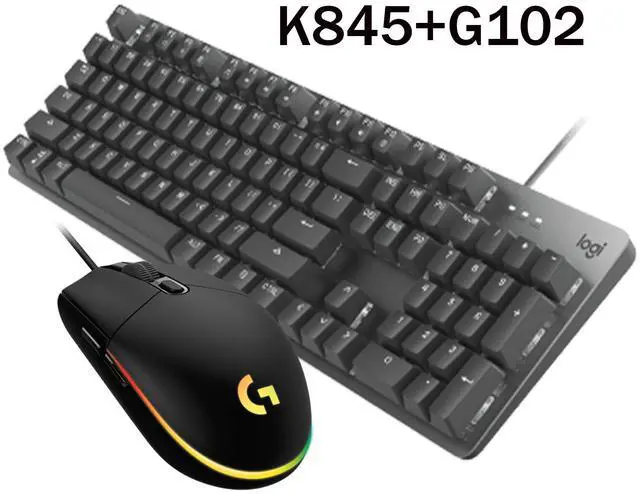 Alt view image 7 of 7 - Logitech Mouse & Key Set, K845 Backlit Mechanical Keyboard (Black) & G102 Gaming Mouse - Wired Combo with RGB Lighting, 5 Lighting Modes, 6-Zone Customization