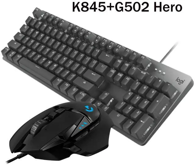 Alt view image 7 of 7 - Logitech Mouse & Key Set, K845 Backlit Mechanical Keyboard (Black) + G502 HERO Mouse - RGB Gaming Bundle with Customizable Profiles