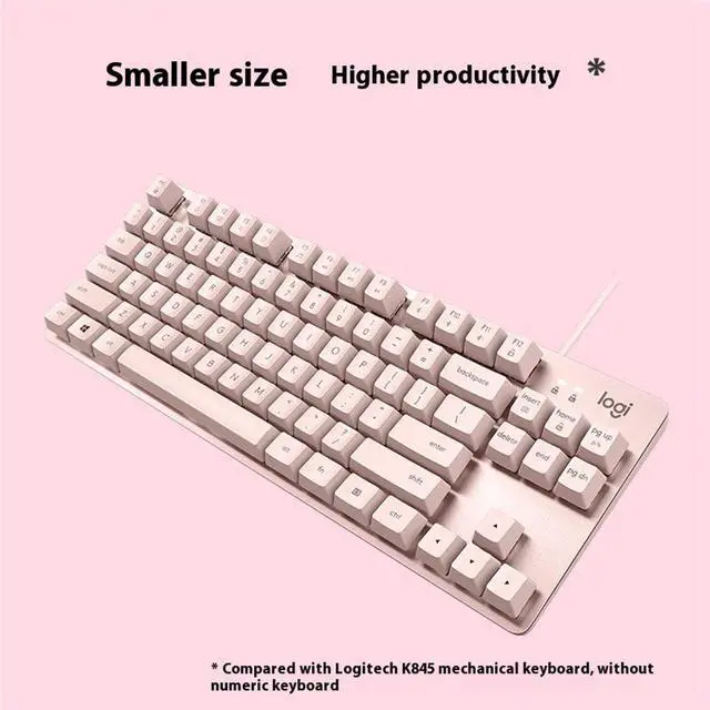 Alt view image 5 of 6 - Logitech K835 TKL MECHANICAL Wired Mechanical Gaming Keyboard, Curved Keycaps, 84-Key Compact Design, Aluminum, 12 Dual Function FN Pushbuttons, PC/Mac Compatible - Pink