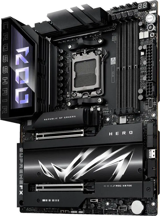 Alt view image 4 of 7 - ASUS ROG CROSSHAIR X870E HERO AMD X870E AM5 ATX motherboard, Advanced AI PC ready, 18+2+2 power stages, DDR5, PCIe 5.0, 5x M.2, Wi-Fi 7, USB4, AI Overclocking, Core Flex, PCIe Slot Q-Release Slim