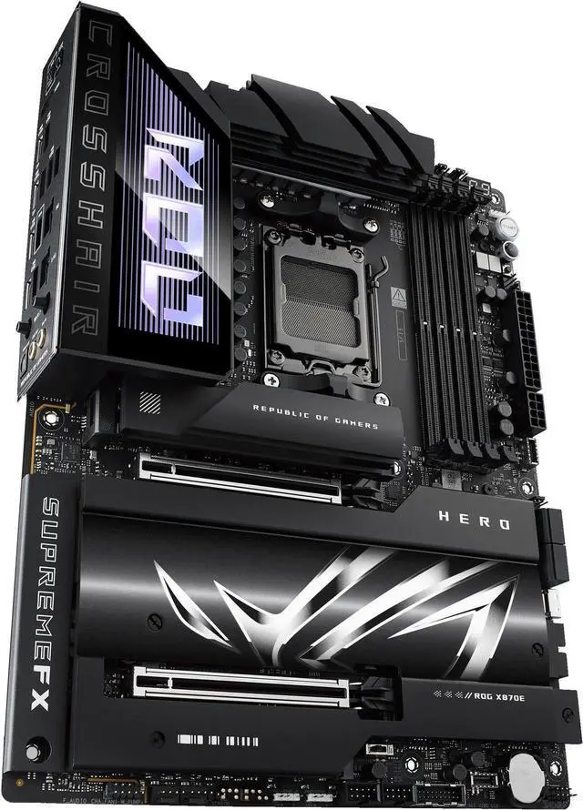 Alt view image 6 of 7 - ASUS ROG CROSSHAIR X870E HERO AMD X870E AM5 ATX motherboard, Advanced AI PC ready, 18+2+2 power stages, DDR5, PCIe 5.0, 5x M.2, Wi-Fi 7, USB4, AI Overclocking, Core Flex, PCIe Slot Q-Release Slim