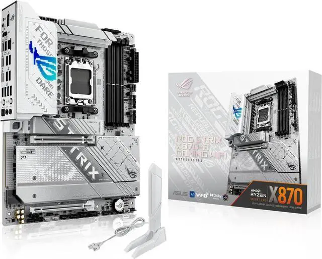 Main image of ASUS ROG STRIX X870-A GAMING WIFI AMD AM5 X870 ATX motherboard 16+2+2 power stages, Dynamic OC Switcher, Core Flex, DDR5 AEMP, WiFi 7, 4x M.2, PCIe 5.0, Q-Release Slim, USB4, AI OCing & Networking
