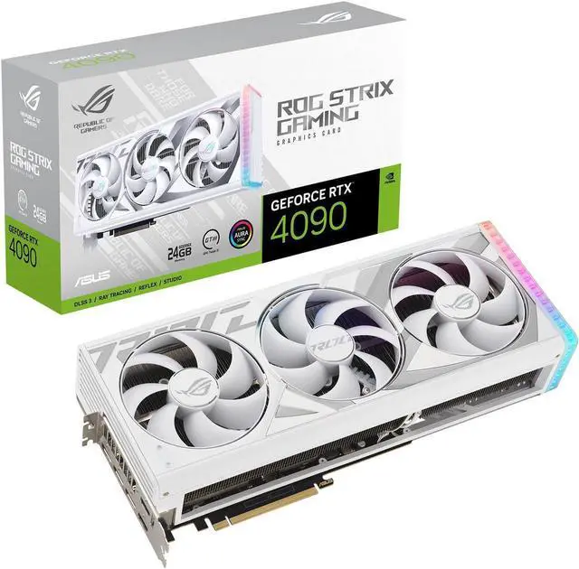 Alt view image 7 of 7 - ASUS ROG Strix GeForce RTX 4090 White Edition Gaming Graphics Card (PCIe 4.0, 24GB GDDR6X, HDMI 2.1a, DisplayPort 1.4a) ROG-STRIX-RTX4090-24G-WHITE