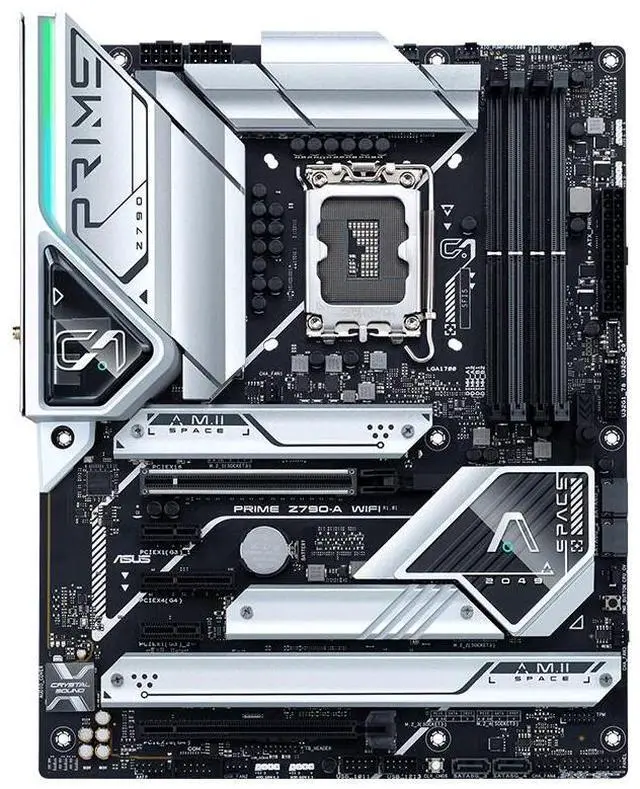 Alt view image 2 of 13 - ASUS Prime Z790-A WiFi 6E LGA 1700(Intel®14th &13th&12th Gen) ATX motherboard (16+1 DrMOS,PCIe 5.0,DDR5,4x M.2 slots,Intel® 2.5 Gb LAN,USB 3.2 Gen 2 front panel Type-C,Thunderbolt 4(USB4),DP,Aura Syn