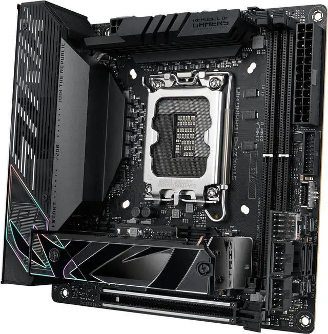 Alt view image 3 of 7 - ASUS ROG Strix Z790-I Gaming WiFi 6E LGA 1700 (Intel 14th & 13th & 12th Gen) mini-ITX gaming motherboard (PCIe 5.0,DDR5,10+1 power stages,Thunderbolt 4,2.5 Gb LAN,USB 3.2 Gen 2x2 front panel Type-C, 2