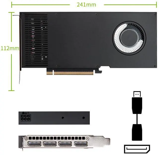 Alt view image 6 of 6 - NVIDIA RTX A4000 16G Single-slot Professional Graphics Card, Industrial Package, GDDR6 ECC Memory, 256-bit, Bandwidth 448 GB/s, DP1.4a X4, Modeling and Rendering, Film and Video Post-Production