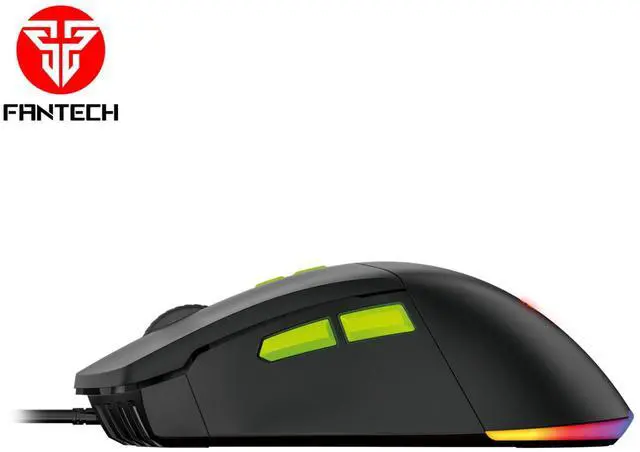 Alt view image 2 of 7 - FANTECH VENOM GO VX6 Black Wired Gaming Mouse,2400 DPI Adjustable, 7 Buttons,20 MILLION CLICKSRGB Lighting Effect, 7D Macro Function Performance,Ergonomic Design for PC/Computer (Black)