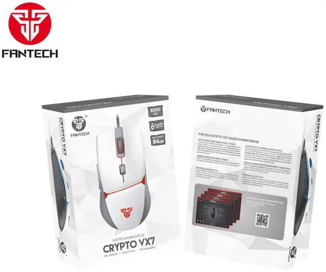 Alt view image 4 of 7 - FANTECH CRYPTO VX7 White Wired Gaming Mouse,8000 DPI Adjustable, 6 Buttons,10 MILLION CLICKSFantech CRYPTO VX7 designed with 4 lighting colors, Ergonomic Design for PC/Computer (White)