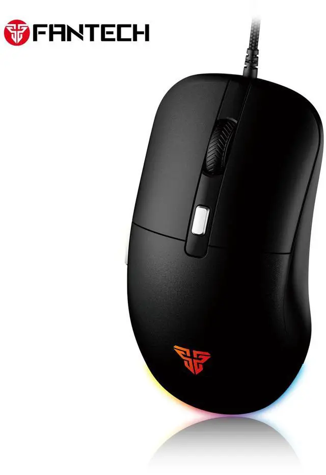 Alt view image 2 of 6 - FANTECH KANATA VX9S Black Wired Gaming Mouse, 7200 DPI Adjustable, 6 Buttons,Ambidextrous DesignRGB Lighting, Ergonomic Design for PC/Computer (Black)