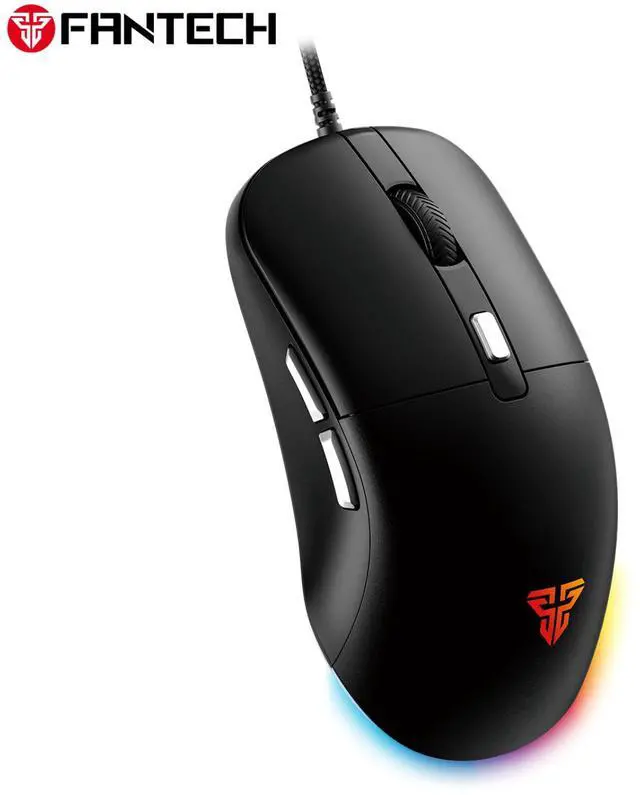 Alt view image 3 of 6 - FANTECH KANATA VX9S Black Wired Gaming Mouse, 7200 DPI Adjustable, 6 Buttons,Ambidextrous DesignRGB Lighting, Ergonomic Design for PC/Computer (Black)