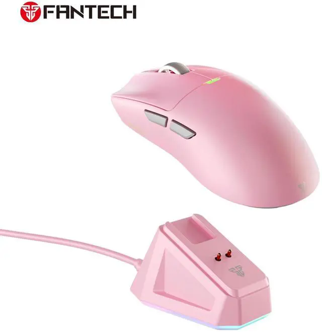 Alt view image 6 of 7 - FANTECH TANTO S WG13S Pink Gaming Mouse - 26000DPI, 2.4GHz Tri-mode Connectivity, 44Hours Battery Life,Supports RGBCharging Dock,Pixart 3395 Sensor, Supports 8K Polling Rate(Pink)