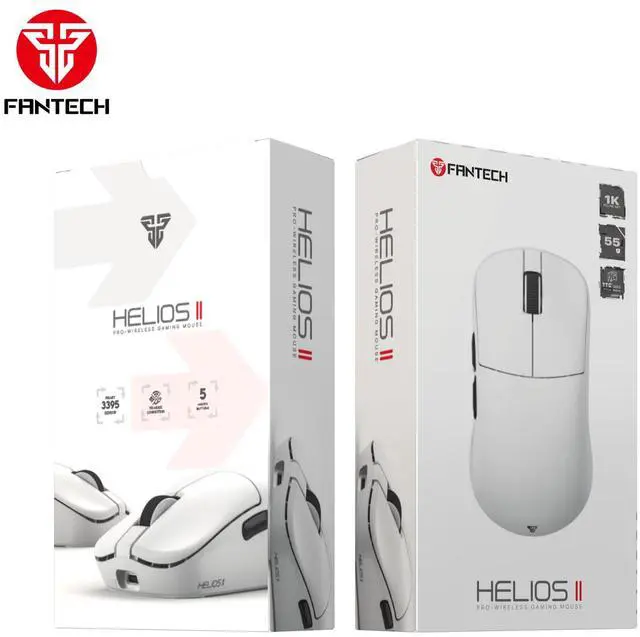 Alt view image 7 of 7 - FANTECH ARIAHELIOS II XD3V3 COMPX-1K White Gaming Mouse - 55g,70Hours Battery Life,Pixart 3395 Sensor,Tri- Mode Connectivity,6 Buttons,Ergonomic Design for PC/Computer(White)