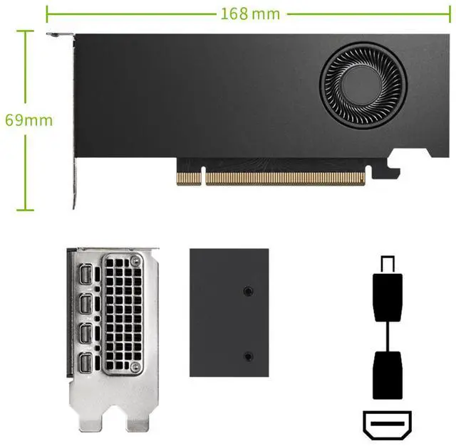 Alt view image 5 of 5 - NVIDIA RTX 4000 SFF Ada 20GB Generation, Industrial Package, GDDR6 ECC Memory,  160bit, 280GB/s, PCle 4.0 x16, High-performance acceleration, AI computing