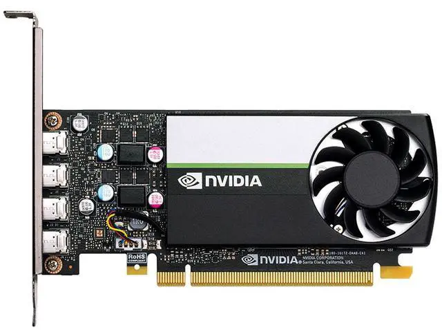 Main image of NVIDIA T1000 8GB Professional Graphics Card, Industrial Package, GDDR6 Memory, 1250MHz, 128-bit, Bandwidth 160GB/s, Single slot design, Ultra-thin and light