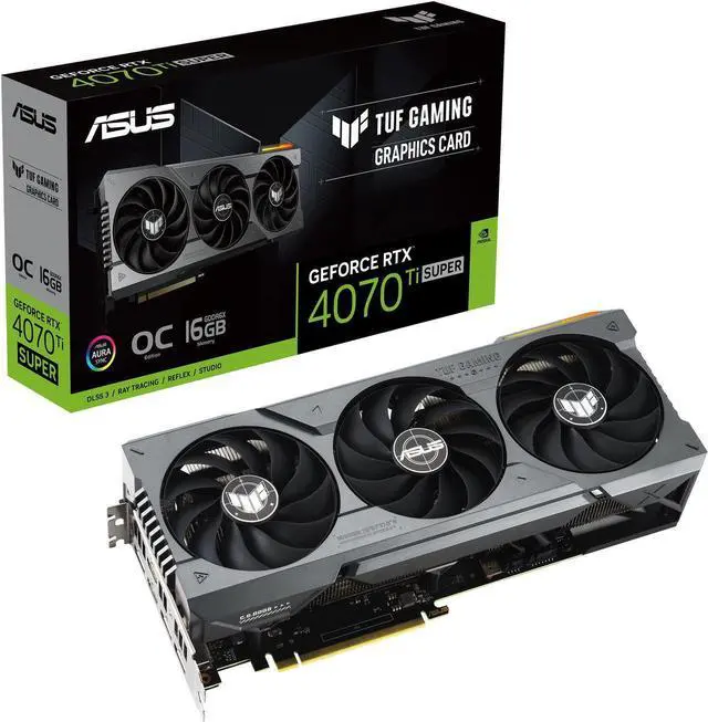 Alt view image 2 of 7 - ASUS TUF Gaming NVIDIA GeForce RTX 4070 Ti SUPER OC Edition Gaming Graphics Card (PCIe 4.0, 16GB GDDR6X, HDMI 2.1a, DisplayPort 1.4a) TUF-RTX4070TIS-O16G-GAMING