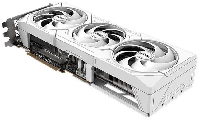 Alt view image 4 of 5 - SAPPHIRE Tech PURE RX9070 GRE 12G D6 OC Gaming Graphics Card, (PCIe 4.0, 12GB GDDR6, HDMI 4K, DisplayPort 2.1a, video card, High TG Copper PCB, Digital Power Design), WHITE
